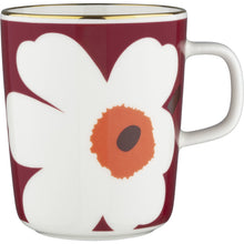 Naložite sliko v pregledovalnik galerije, Set 2 skodelic 2,5dl Oiva Juhla Unikko vinsko rdeča, zlata Marimekko