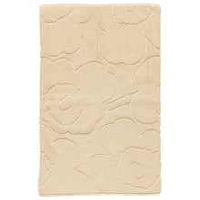 Naložite sliko v pregledovalnik galerije, Kopalniška preproga Piirto Unikko 50x80cm slamnato rumena Marimekko