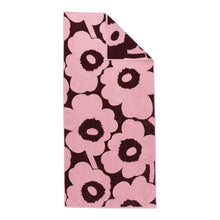 Naložite sliko v pregledovalnik galerije, Kopalna brisača Unikko 70x150cm vinsko rdeča, roza Marimekko