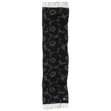 Naložite sliko v pregledovalnik galerije, Šal iz volne in kašmirja Ovlin Unikko črn Marimekko