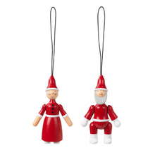 Naložite sliko v pregledovalnik galerije, Set 2 prazničnih obeskov Santa Claus and Santa Clara KAY BOJESEN