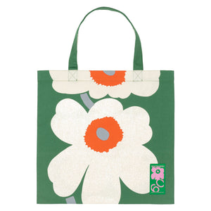 Bombažna torba / nakupovalna vreča Unikko 60. obletnica zelena Marimekko