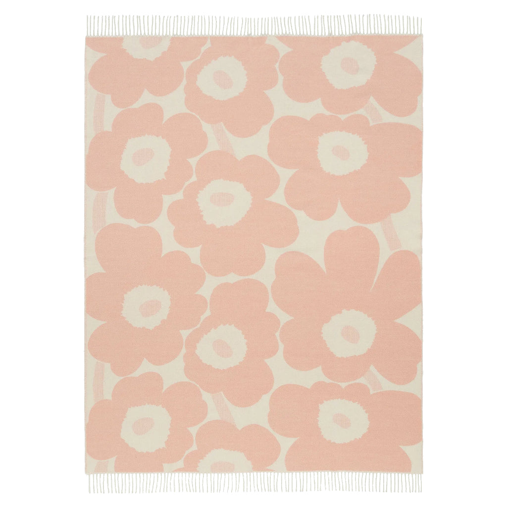 Volnena odeja Unikko 130x180cm roza Marimekko