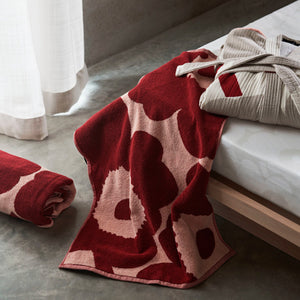 Brisača za roke in obraz Unikko temno rdeča, roza Marimekko
