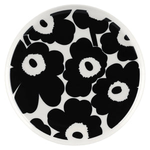 Krožnik 25 cm Oiva Unikko črn Marimekko