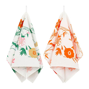 Set 2 kuhinjskih krp Puutarhakutsut 43x70cm zelena, oranžna Marimekko