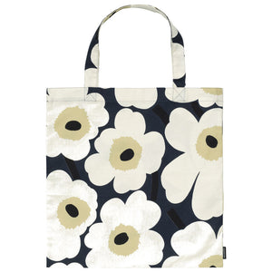 Bombažna torba / nakupovalna vreča Pieni Unikko temno modra, bež Marimekko