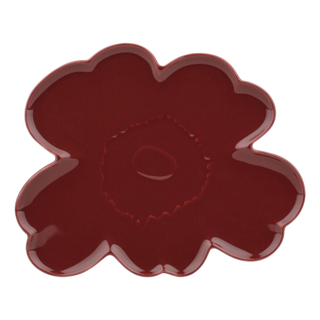 Servirni krožnik Unikko cvet 32 cm rdeč Marimekko