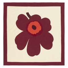 Naložite sliko v pregledovalnik galerije, Prt iz organskega bombaža Unikko 140x140cm rdeč Marimekko
