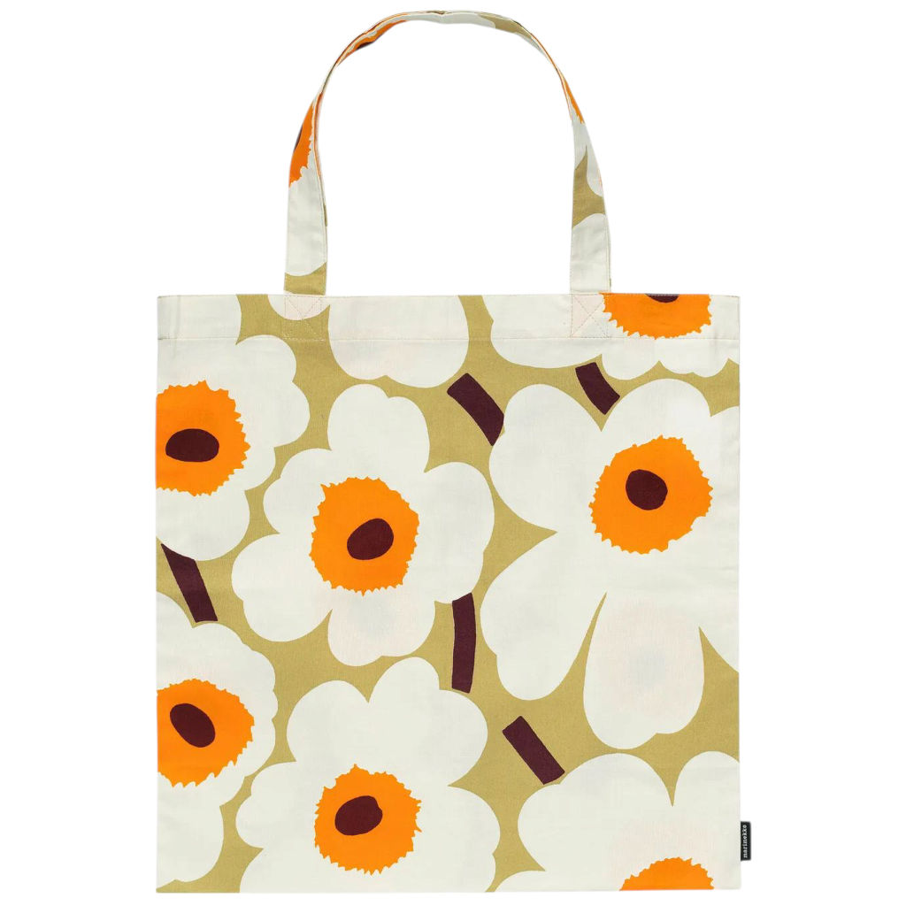 Bombažna torba / nakupovalna vreča Pieni Unikko karamela, oranžna Marimekko