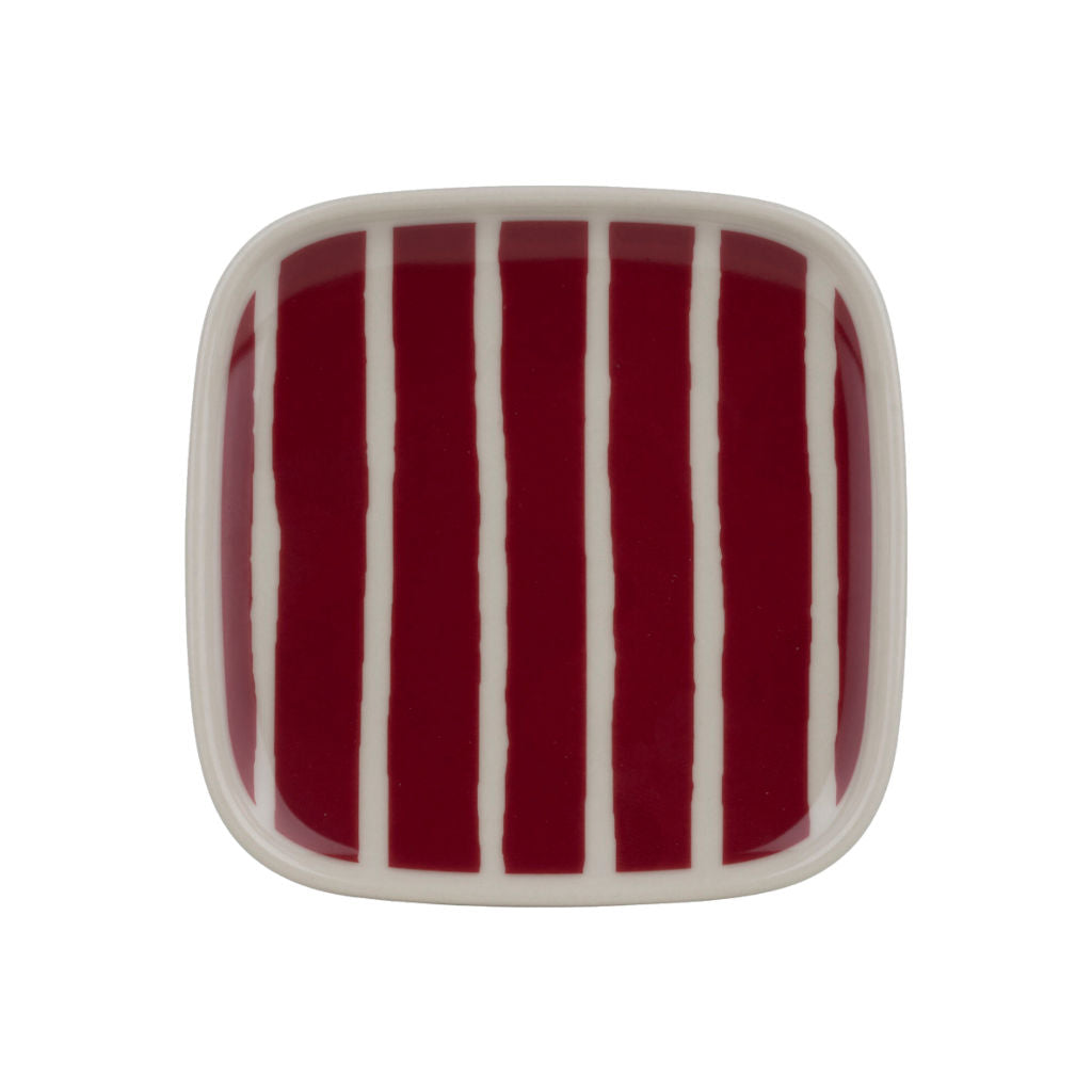 Krožnik 10 x 10 cm Oiva Piccolo burgundsko rdeča, rjava Marimekko