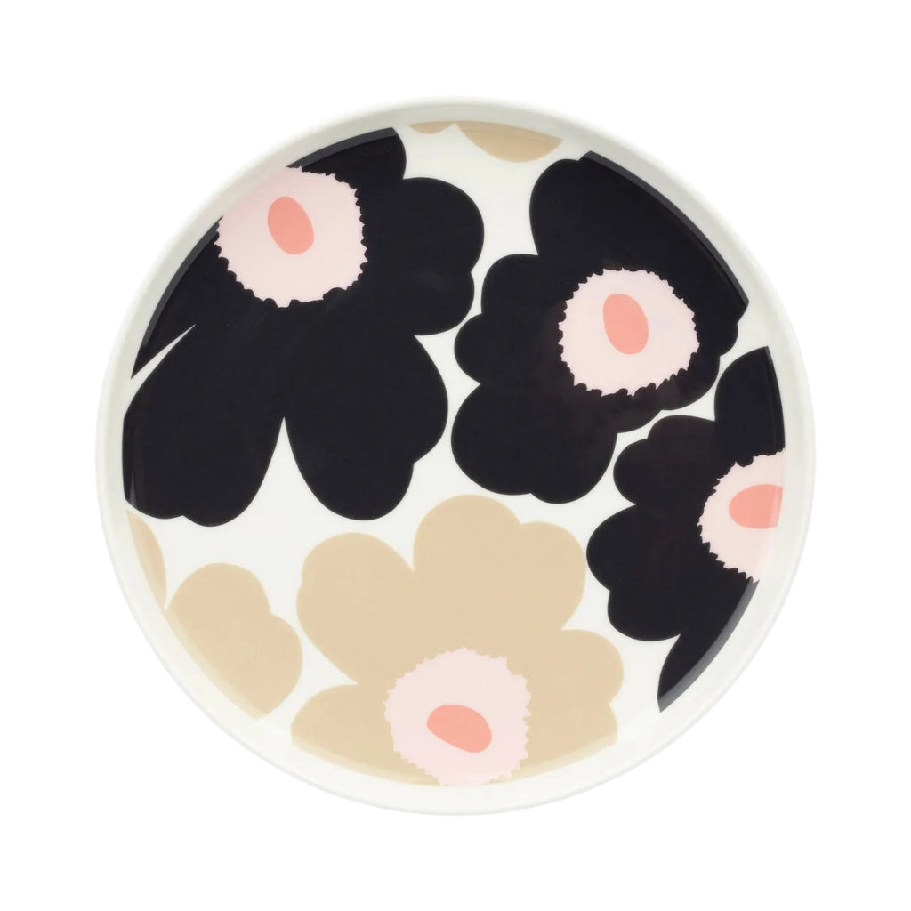 Krožnik 20 cm Oiva Unikko temno siva, roza Marimekko