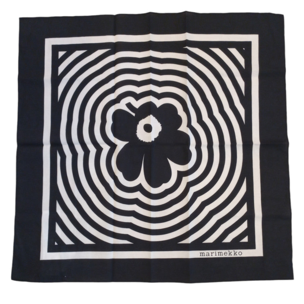 Bombažna ruta Astrilli Unikko črna Marimekko