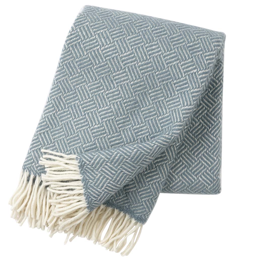 Volnena odeja SAMBA modro siva KLIPPAN