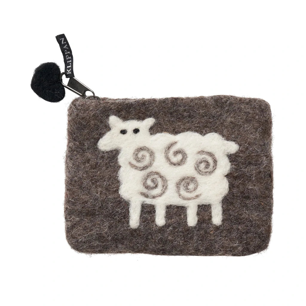 Denarnica iz volnenega filca Sheep rjava Klippan