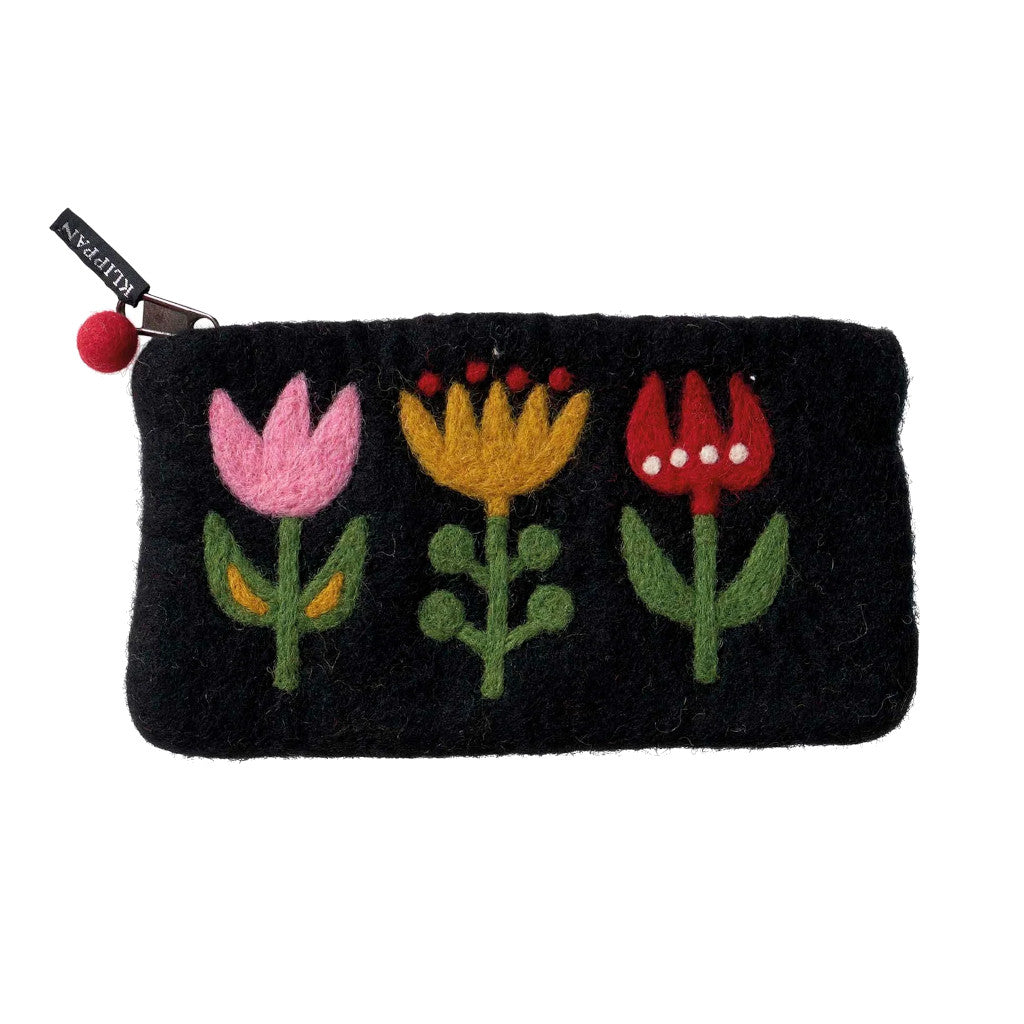 Denarnica iz volnenega filca Tulip črna Klippan