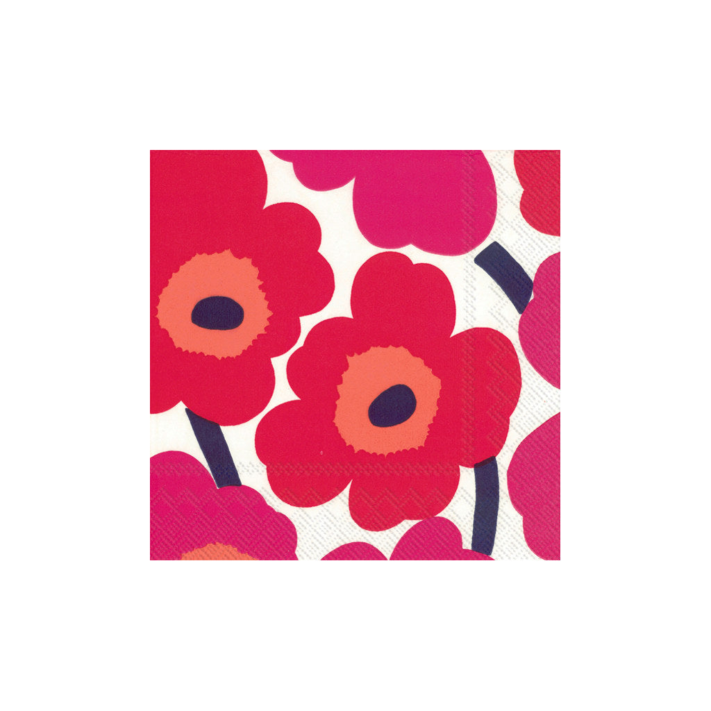 Papirnati prtički Unikko rdeča 25x25 cm Marimekko