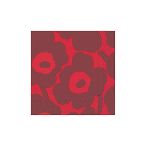 Papirnati prtički Unikko rdeča 25x25 cm Marimekko