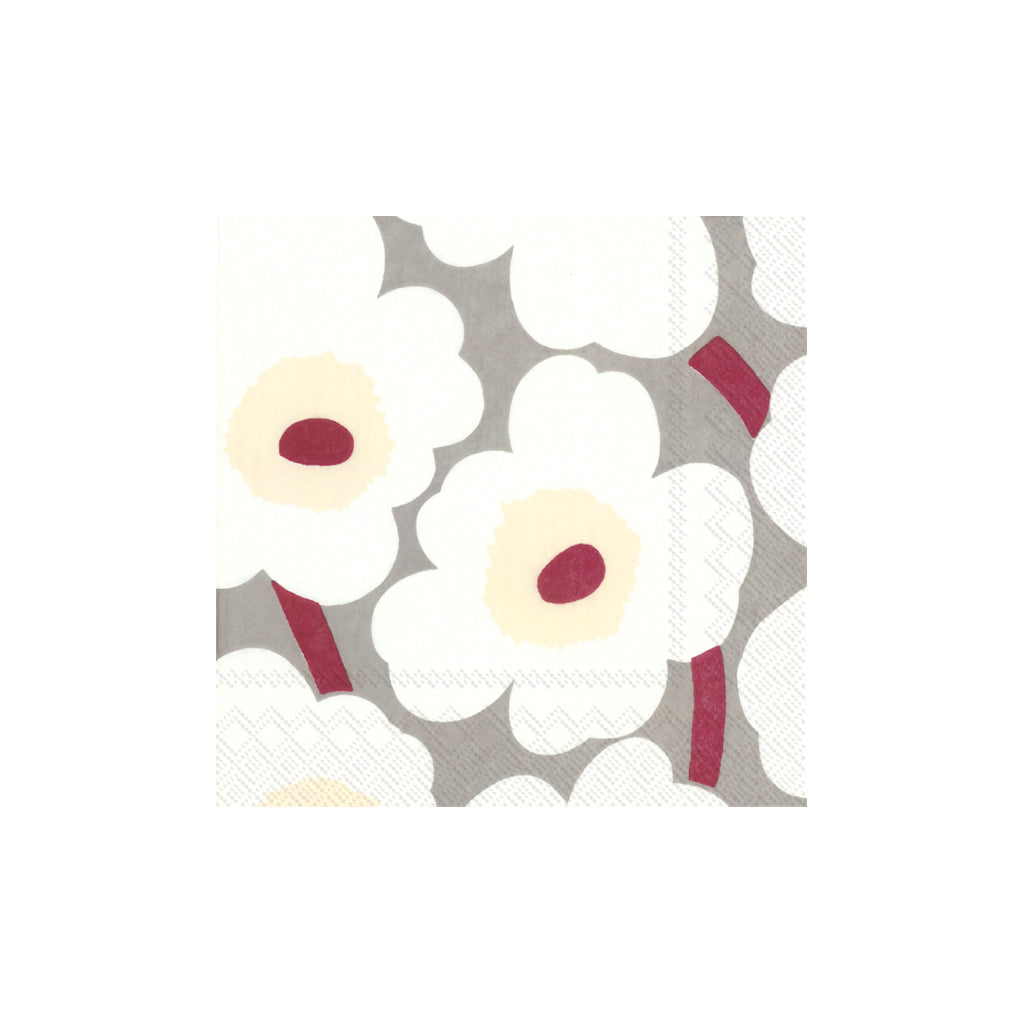 Papirnati prtički Unikko siva-krem 25x25 cm Marimekko