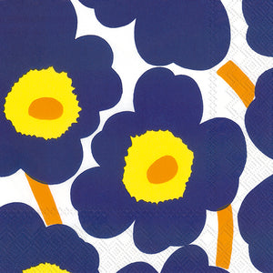 Papirnati prtički Unikko 33x33 cm temno modra Marimekko