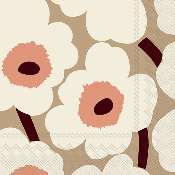 Papirnati prtički Unikko krem 33x33 cm Marimekko