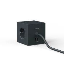 Naložite sliko v pregledovalnik galerije, Električni razdelilec SQUARE 1 USB črn AVOLT
