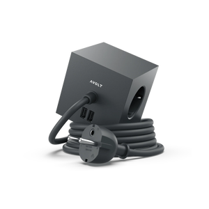 Električni razdelilec SQUARE 1 USB črn AVOLT