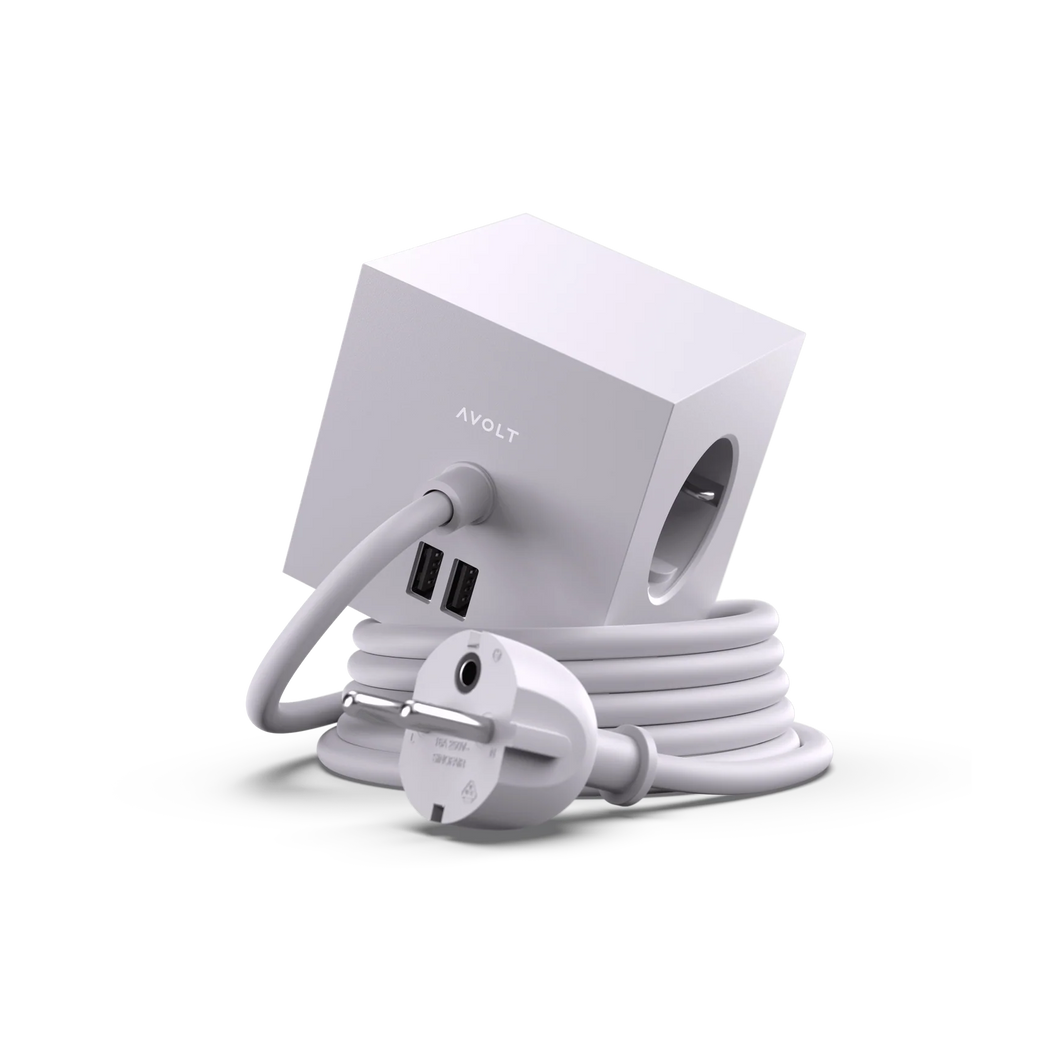 Električni razdelilec SQUARE 1 USB siv AVOLT