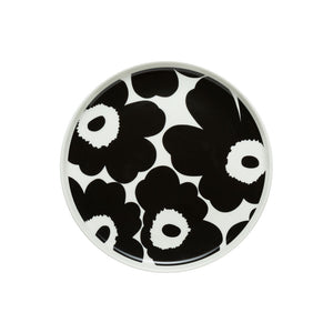 Krožnik 20 cm Oiva - Unikko črn Marimekko