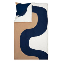 Naložite sliko v pregledovalnik galerije, Prevleka za odejo Seireeni 135/140 x 200 cm temno modra - beige Marimekko
