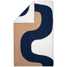 Naložite sliko v pregledovalnik galerije, Prevleka za odejo Seireeni 135/140 x 200 cm temno modra - beige Marimekko
