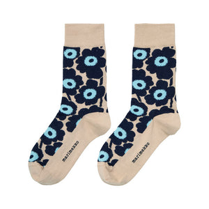 Nogavice Kirmailla Unikko modre-bež Marimekko