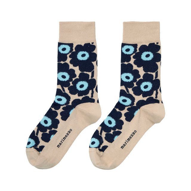 Nogavice Kirmailla Unikko modre-bež Marimekko