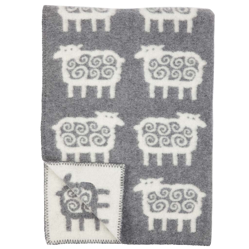 Otroška volnena odeja SHEEP 90 x 130 cm siva KLIPPAN