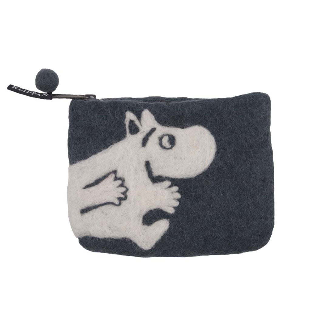 Denarnica iz volnenega filca Moomin temno siva Klippan