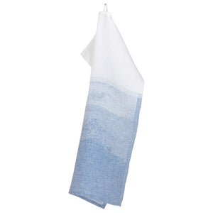 Lanena brisača za roke in obraz / kuhinjska krpa SAARI modra - bela Lapuan Kankurit