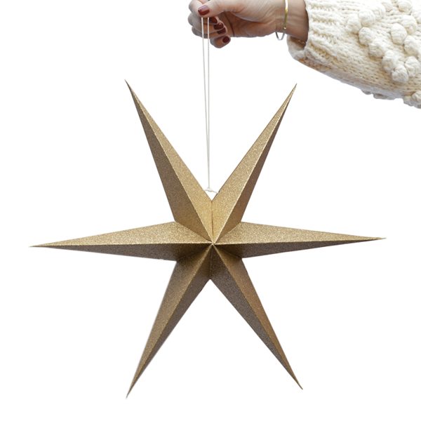 Set 2 dekorativnih zvezd zlata Delight department