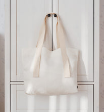 Naložite sliko v pregledovalnik galerije, Lanena nakupovalna torba TOTE BAG bela ooh noo
